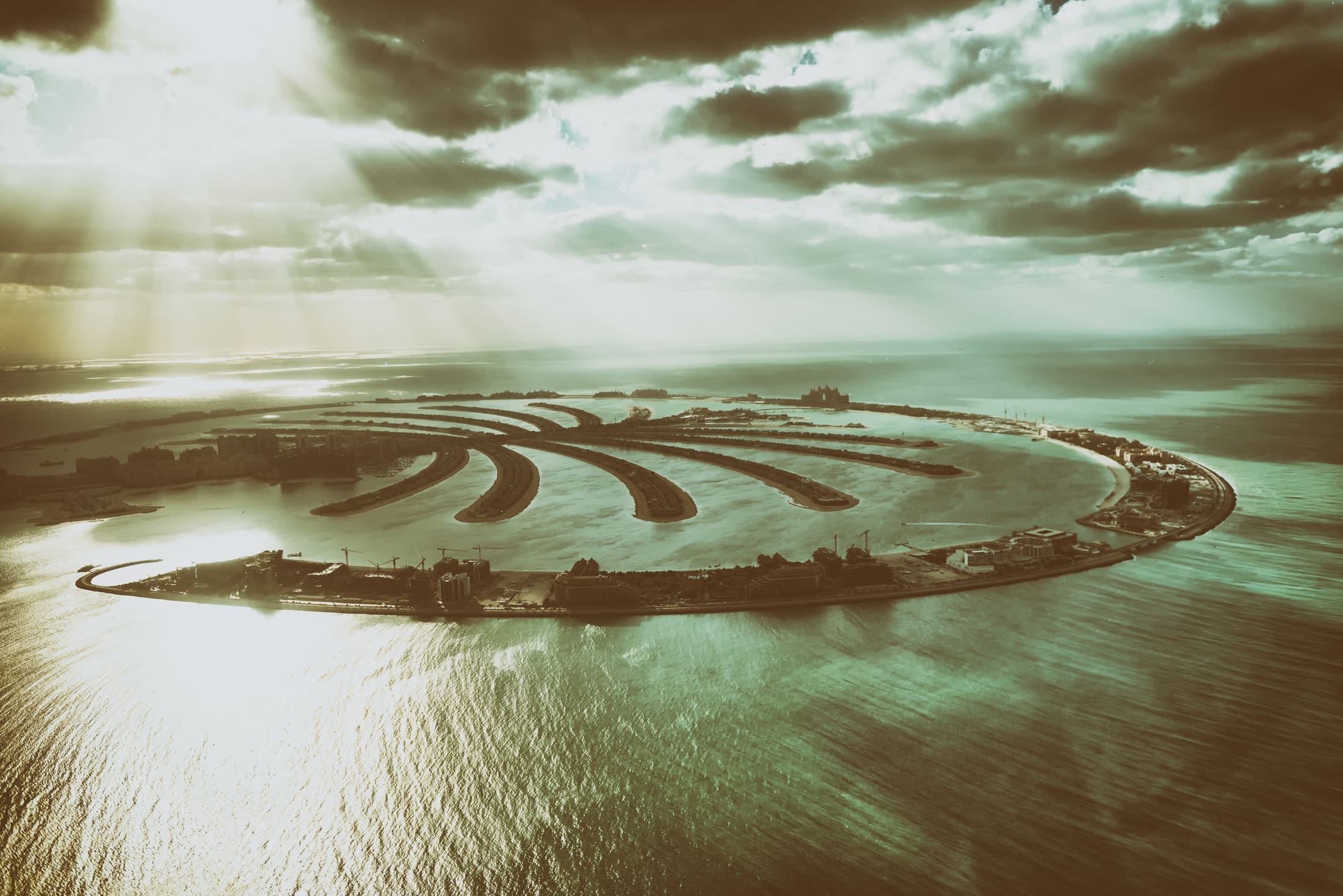 Palm Jumeirah aerial view, Dubai